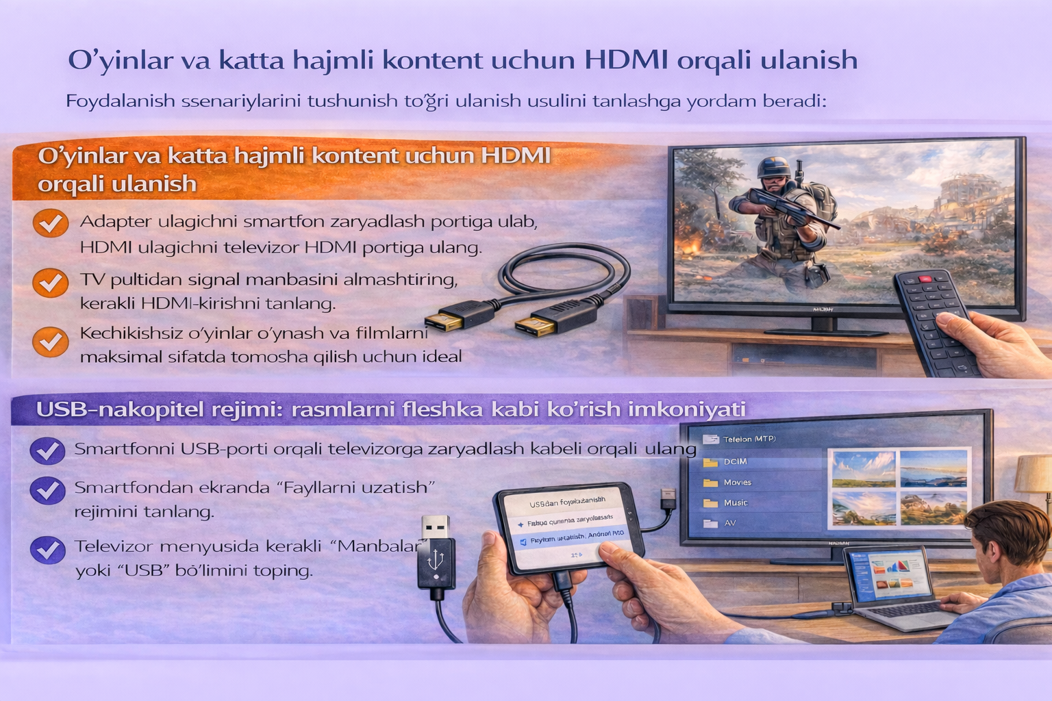 Monitorga chiqarish variantlari