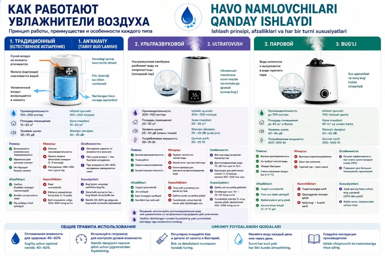 Как работают увлажнители воздуха