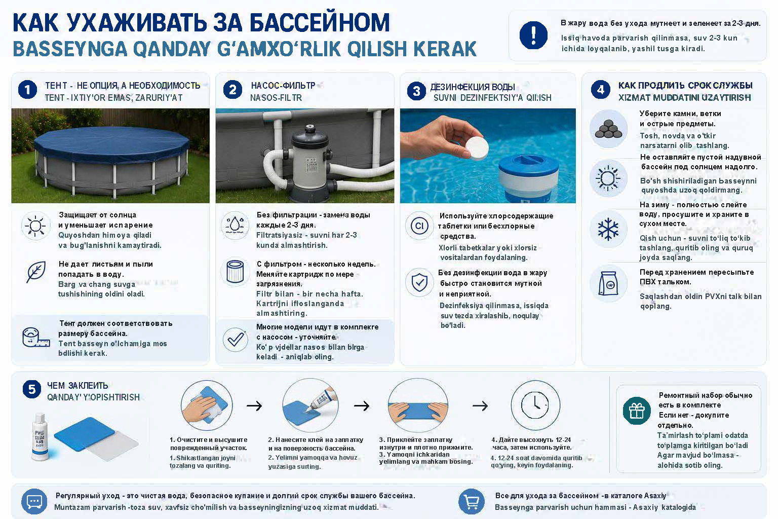 Как ухаживать за бассейном