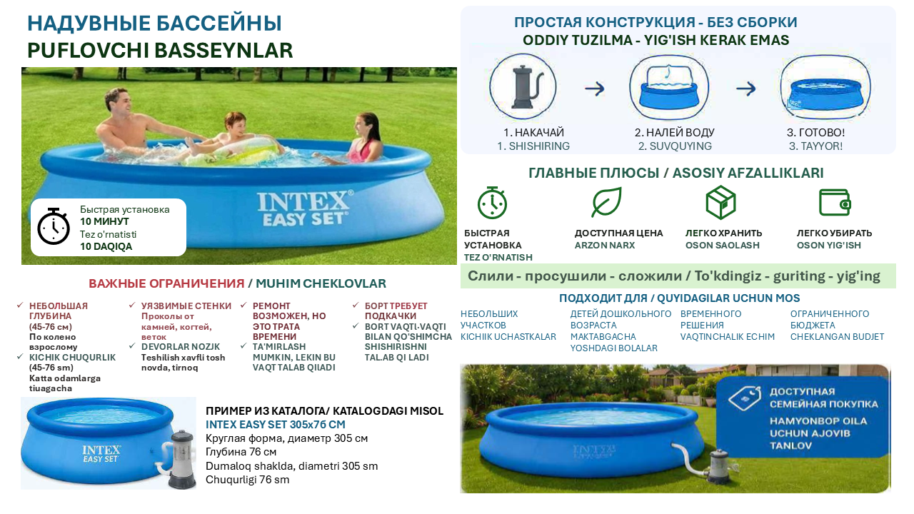 Как выбрать надувной бассейн?